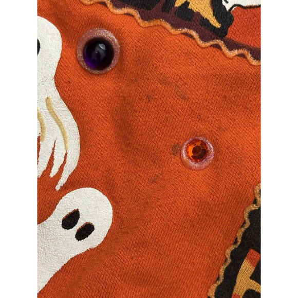 Vintage Hand painted Halloween Sweatshirt India Ink Stains Pilling O/S - Picture 4 of 9